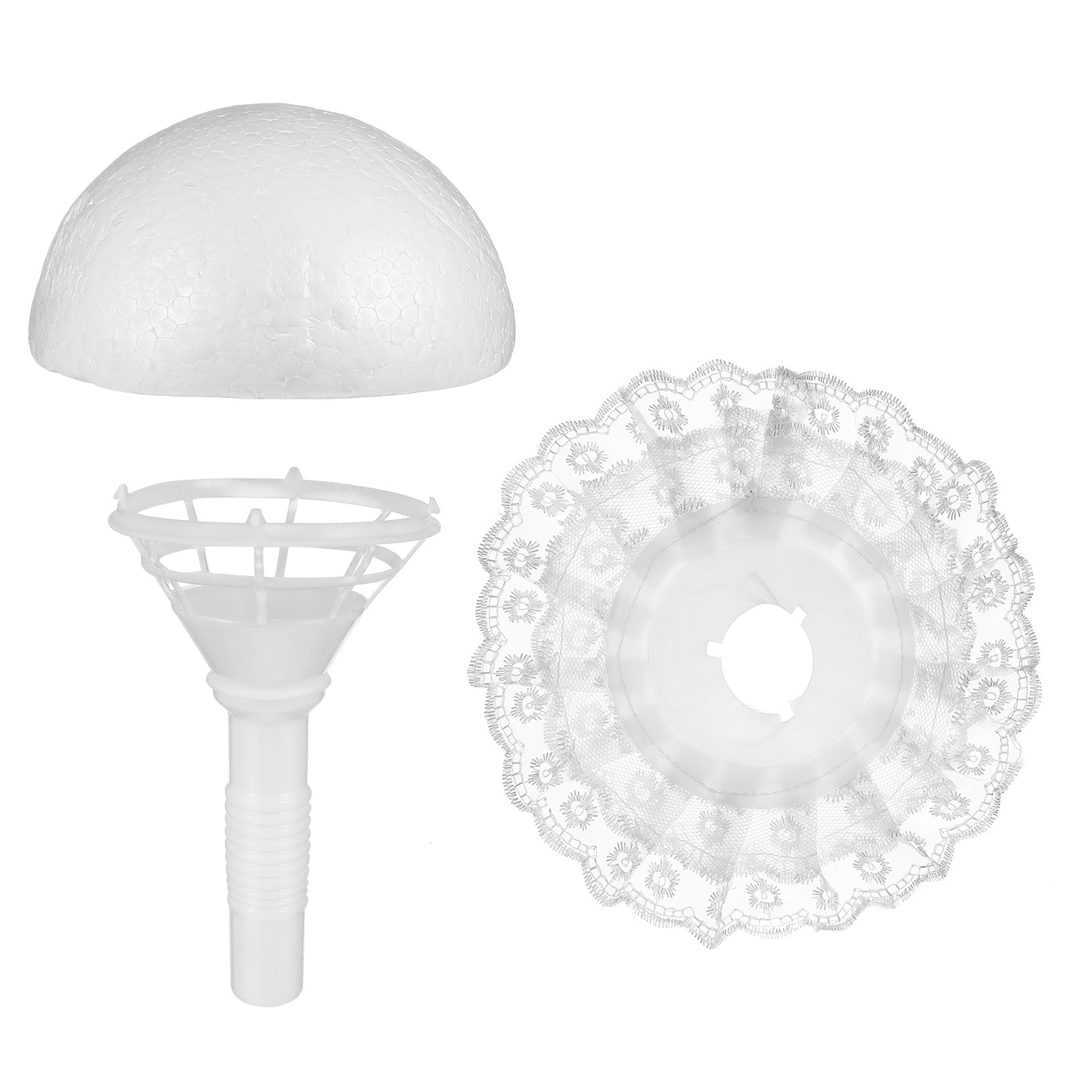Bouquet Holder Foam - 1 set met kant afgewerkte schuimbloemboeket