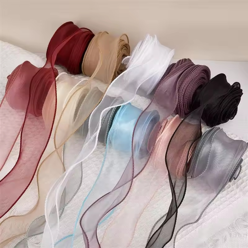 Ribbon Organza Roll - 10 yards/rol doorschijnend chiffon lint organza