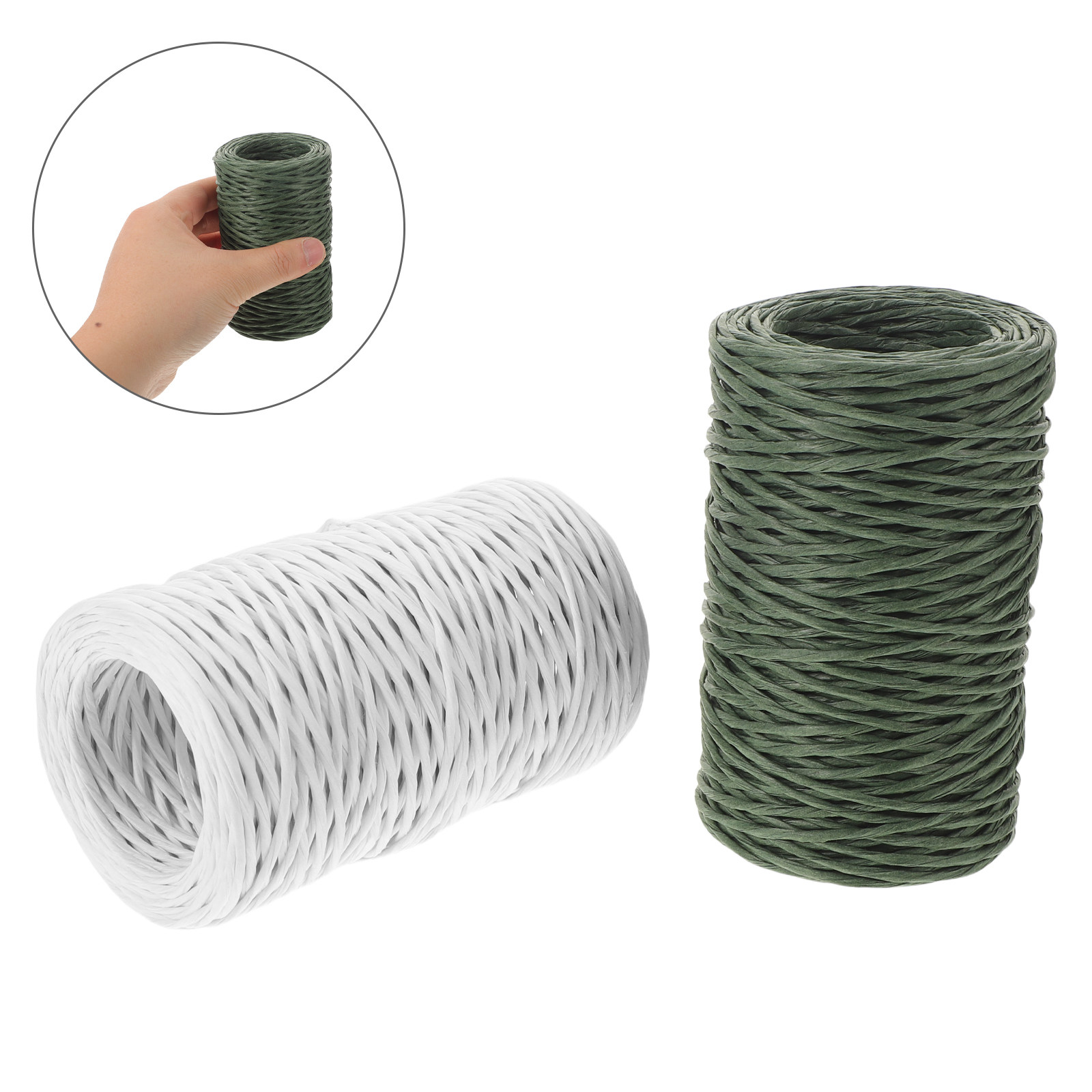 Anda Florist Supply - 2 Rollen Papieromwikkelde Bloemendraad 2Mm X