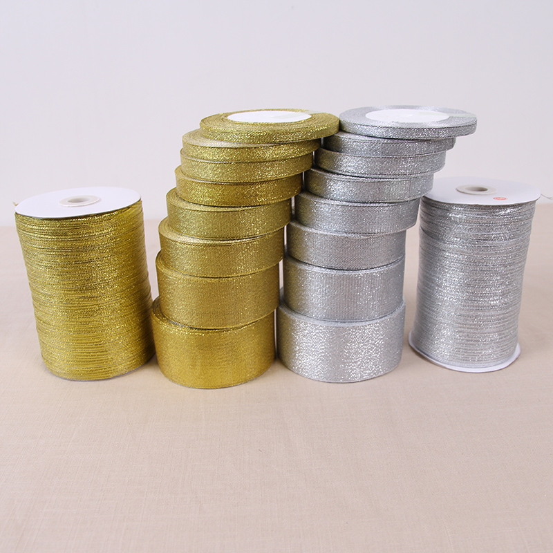 Ribbon Organza Roll - Handgemaakte gouden en zilveren uienlint 25