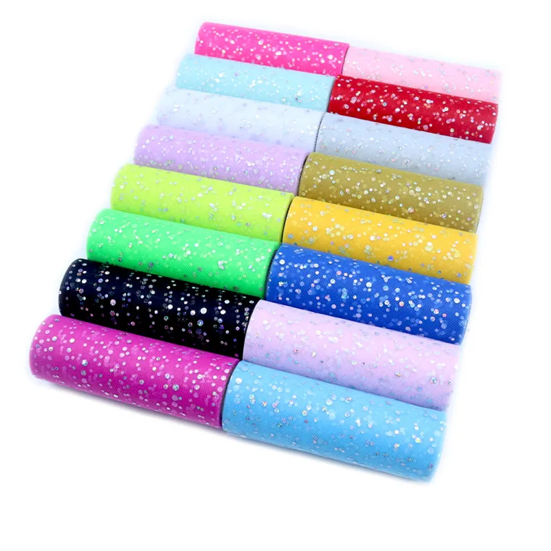 Ribbon Organza Roll - Glitter Sequin Tulle Roll 15 cm
