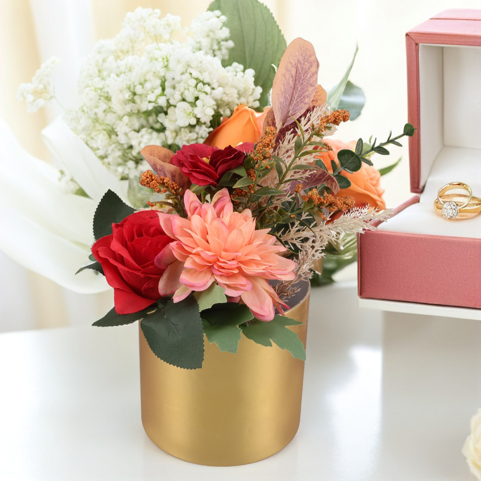 Bouquet Holder Foam - Ronde Bloemenbox Elegante Rozenboeket Houder Compact