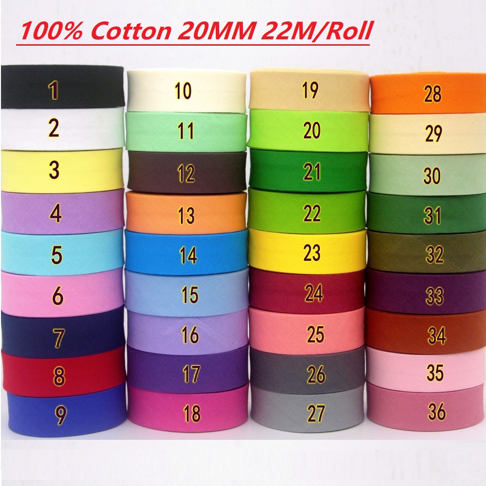 Ribbon Organza Roll - 22m/rol 100% katoenen biaisband, 20mm breed