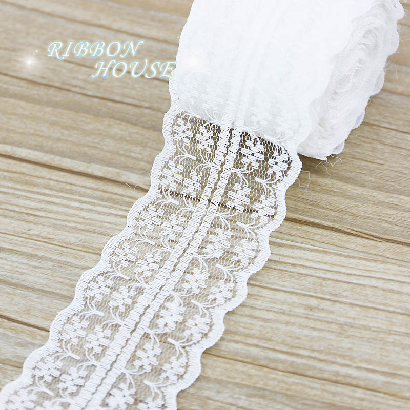 (5 yards/rol) 45mm witte kantb - Ribbon Organza Roll recensie en prijs