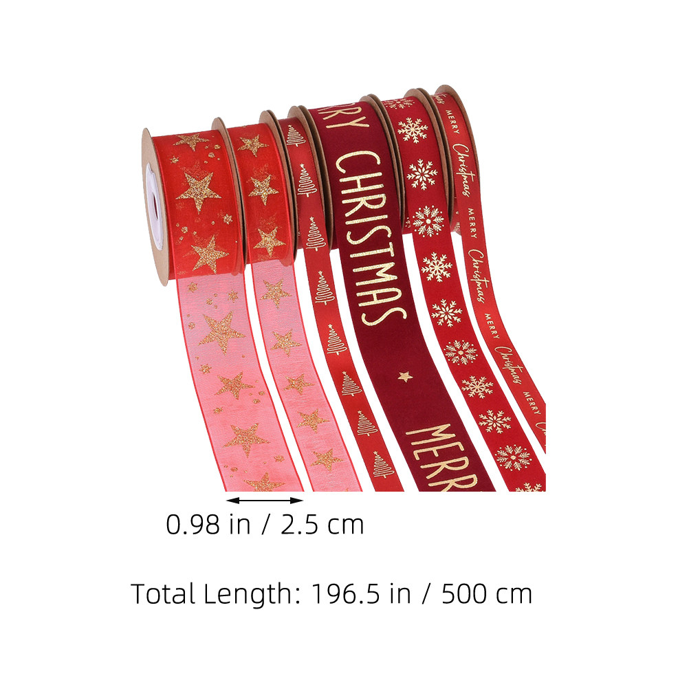 6 rollen rood glitter organza  - Ribbon Organza Roll recensie en prijs
