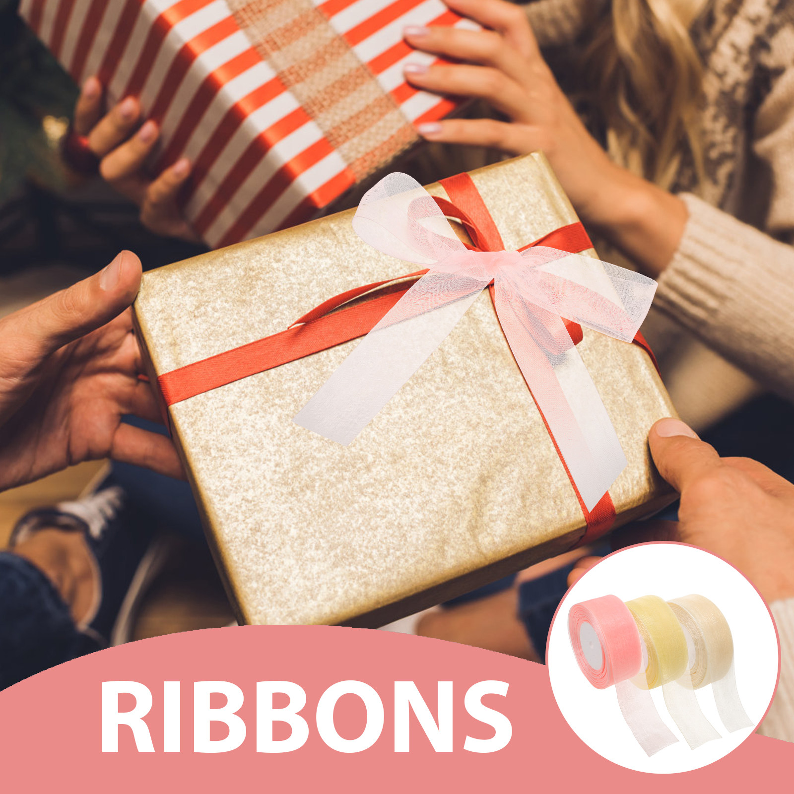 3 rollen pure organzalint, elk - Ribbon Organza Roll recensie en prijs