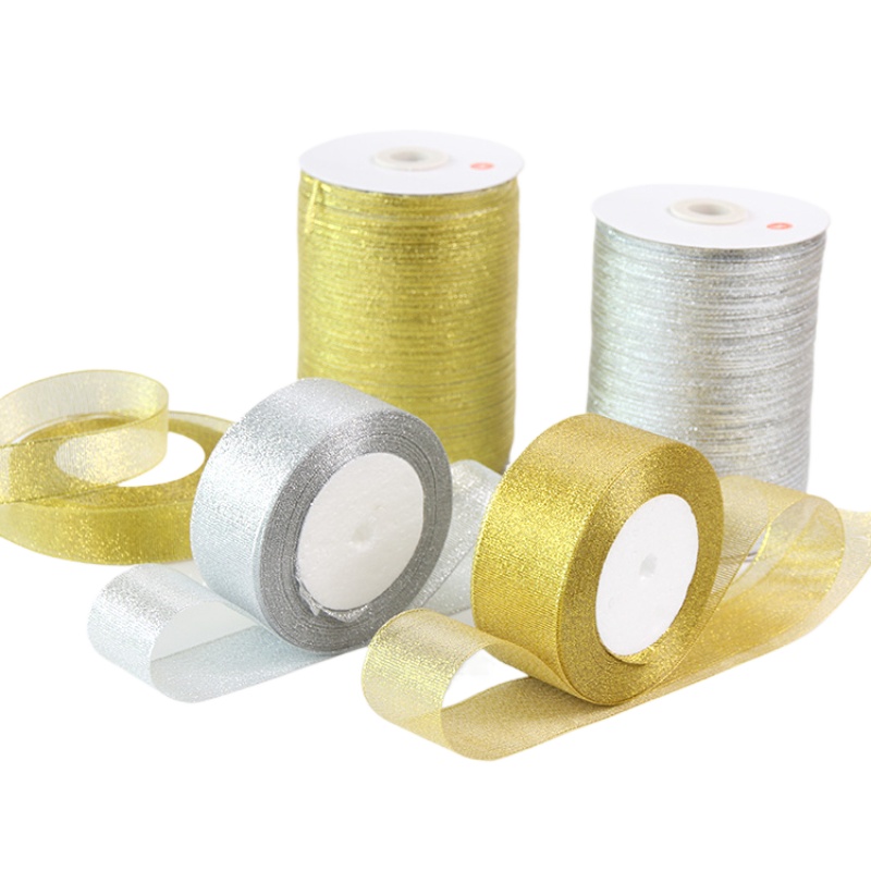 Goud/Zilver Organza Ui Lint 25 - Ribbon Organza Roll recensie en prijs